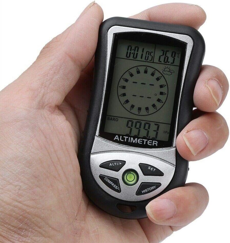 Moofey Multi Function Altimeter, 8 in 1 Digital Compass, Barometer, Thermometer, Hiking Safety Tool for Outdoor Hiking - Image 1